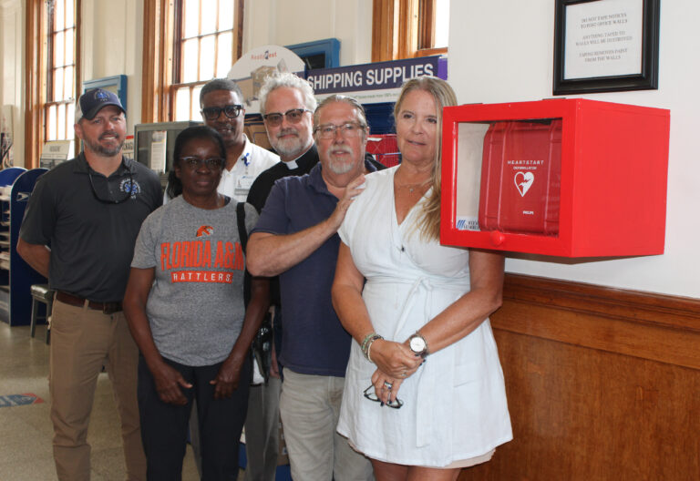 Weems places publicly available defibrillator downtown